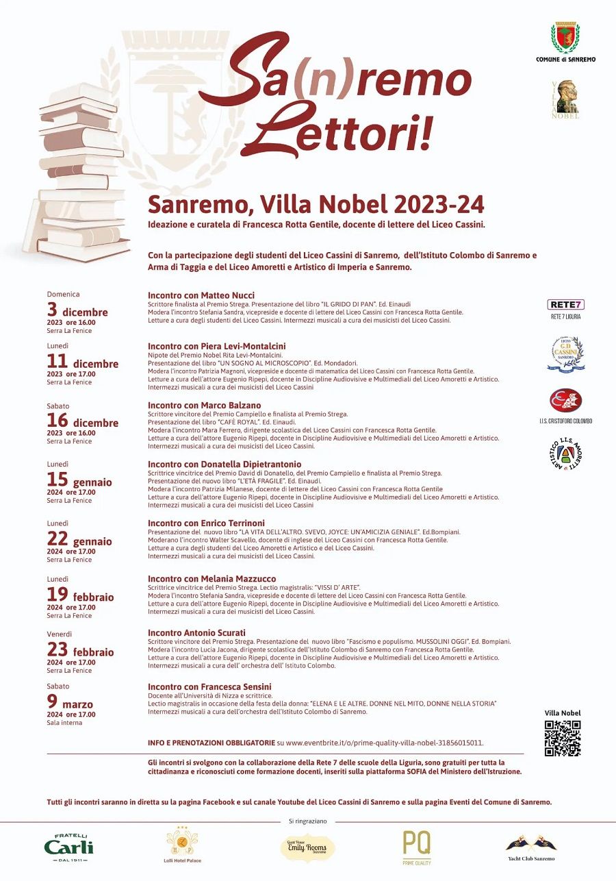Sa(n)remo Lettori rassegna di incontri a Villa Nobel a Sanremo